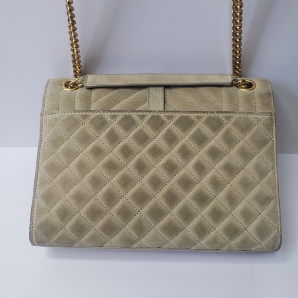 YSL Tan Suede Medium Envelope Chain Shoulder Bag - Saint Laurent - Picture 4 of 11